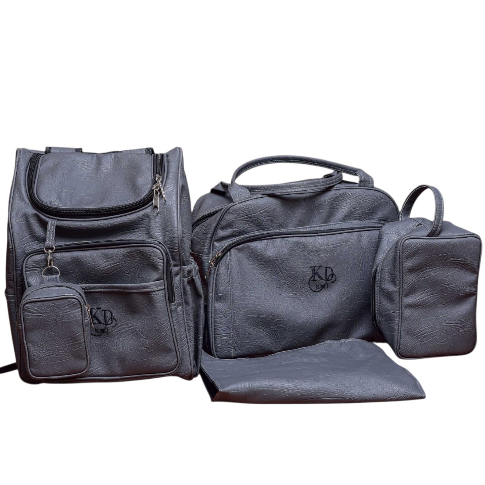5-in-1 Shujaa Diaper Bag in Grey